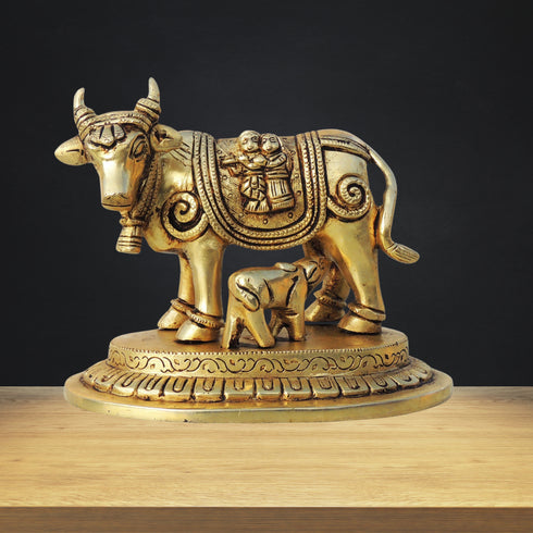 Brass Cow God Idol Statue 1.9Kg